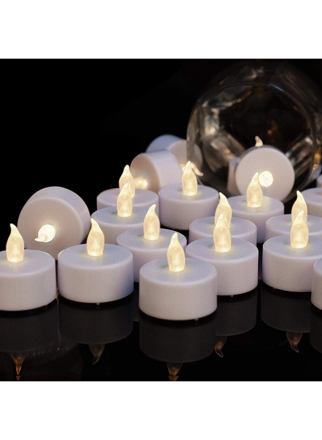 12-Pack Battery Operated LED Tea Lights – Flameless Flickering Candles with 200+ Hours Long-Lasting Warm White Glow – Safe & Realistic Electronic Candles for Weddings, Birthdays & Home Decor - Image 2